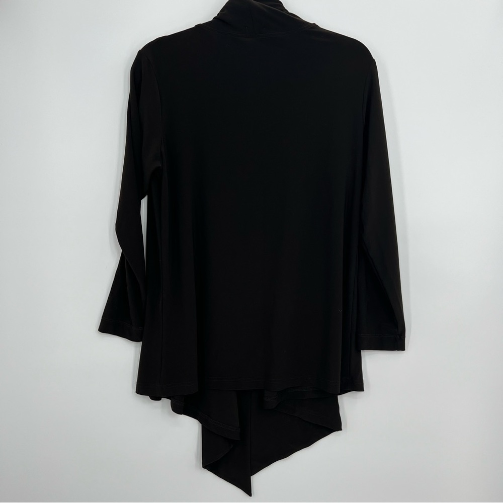 Sympli Open Front Lightweight Cardigan Ruffle Nu Urban Shrug Brown Top Jersey 12 - Picture 6 of 9